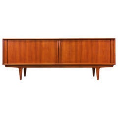 Danish Modern Teak Tambour Door Credenza by Bernhard Pedersen 
Son