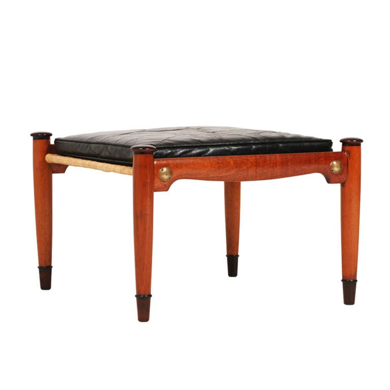 Frank Kyle Leather & Rosewood Mexican Stool