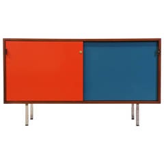 Florence Knoll Two-Tone Lacquered and Walnut Credenza