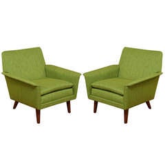 DUX Walnut Lounge Chairs by Folke Ohlsson