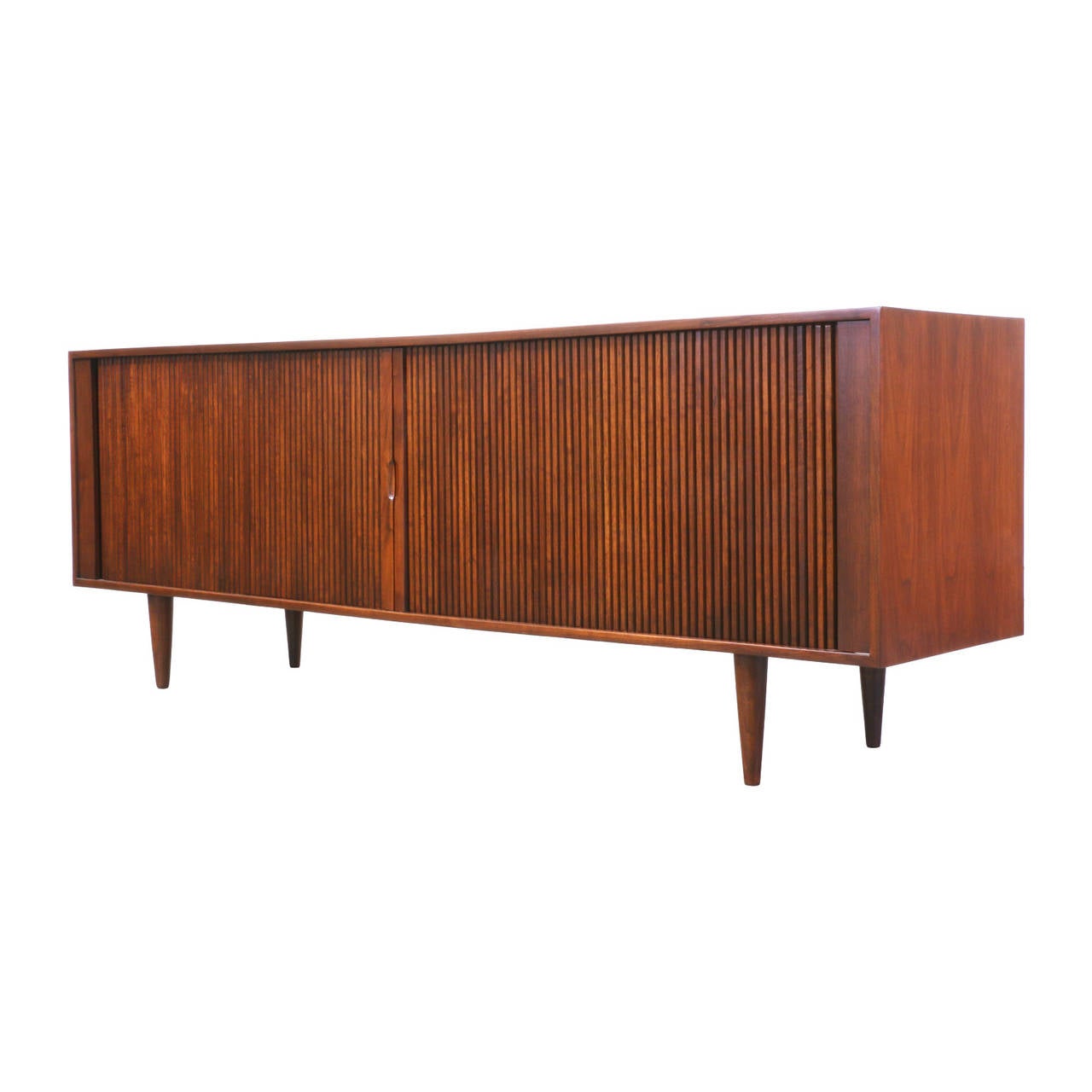 Designer: Unknown
Manufacturer: Unknown
Period/Style: Mid Century Modern
Country: United States
Date: 1950’s

Dimensions: 28″H x 78″L x 18″W
Materials: Walnut
Condition: Excellent – Newly Refinished
Number of Items: 1
ID Number: