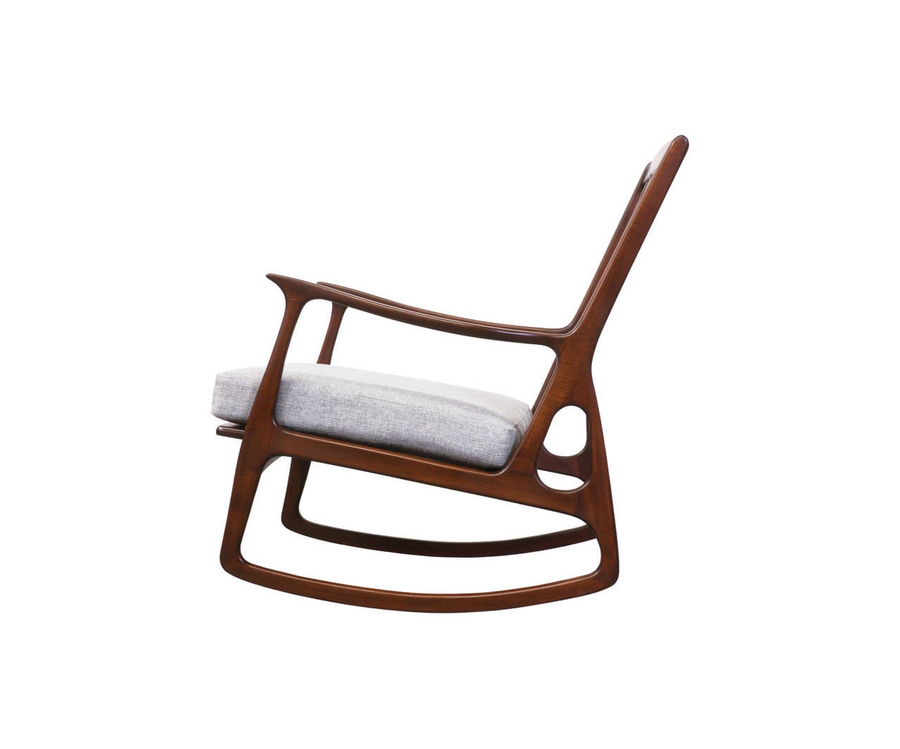 Mid-Century Modern Midcentury Italian Walnut Rocking Chair