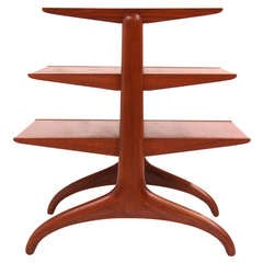 Three Tier Walnut Side Table for Henredon
