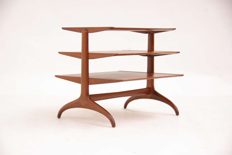 Three Tier Walnut Side Table for Henredon
