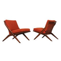 Folke Ohlsson Scissor Lounge Chairs for Dux