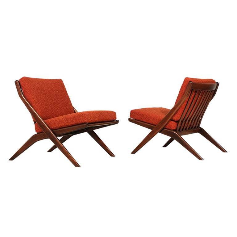 Folke Ohlsson Scissor Lounge Chairs for Dux