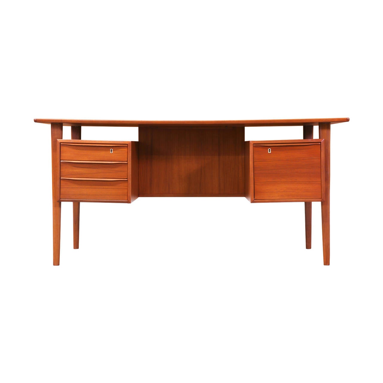 Designer: Peter Løvig Nielsen.
Manufacturer: Lovig Dansk.
Period/Style: Danish modern.
Country: Denmark.
Date: 1970s.

Dimensions: 29.5″ H x 60.75″ L x 27.75″ W.
Materials: Teak.
Condition: Excellent, newly refinished.
Number of items: