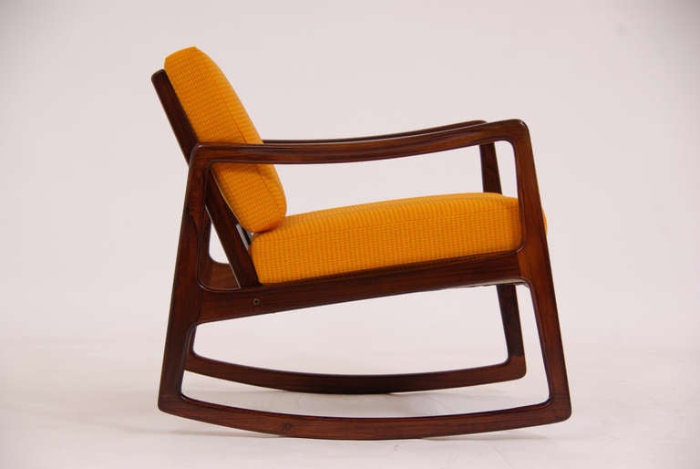 Mid-Century Modern Rosewood Rocking Chair by Ole Wanscher