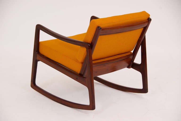 Danish Rosewood Rocking Chair by Ole Wanscher