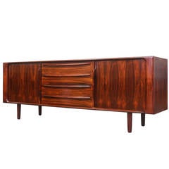 Bernhard Pedersen & Son Rosewood Tambour Door Credenza