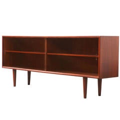Retro Danish Modern Rosewood and Glass Display Bookcase