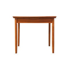 Danish Modern Teak Square Draw Leaf Dining Table