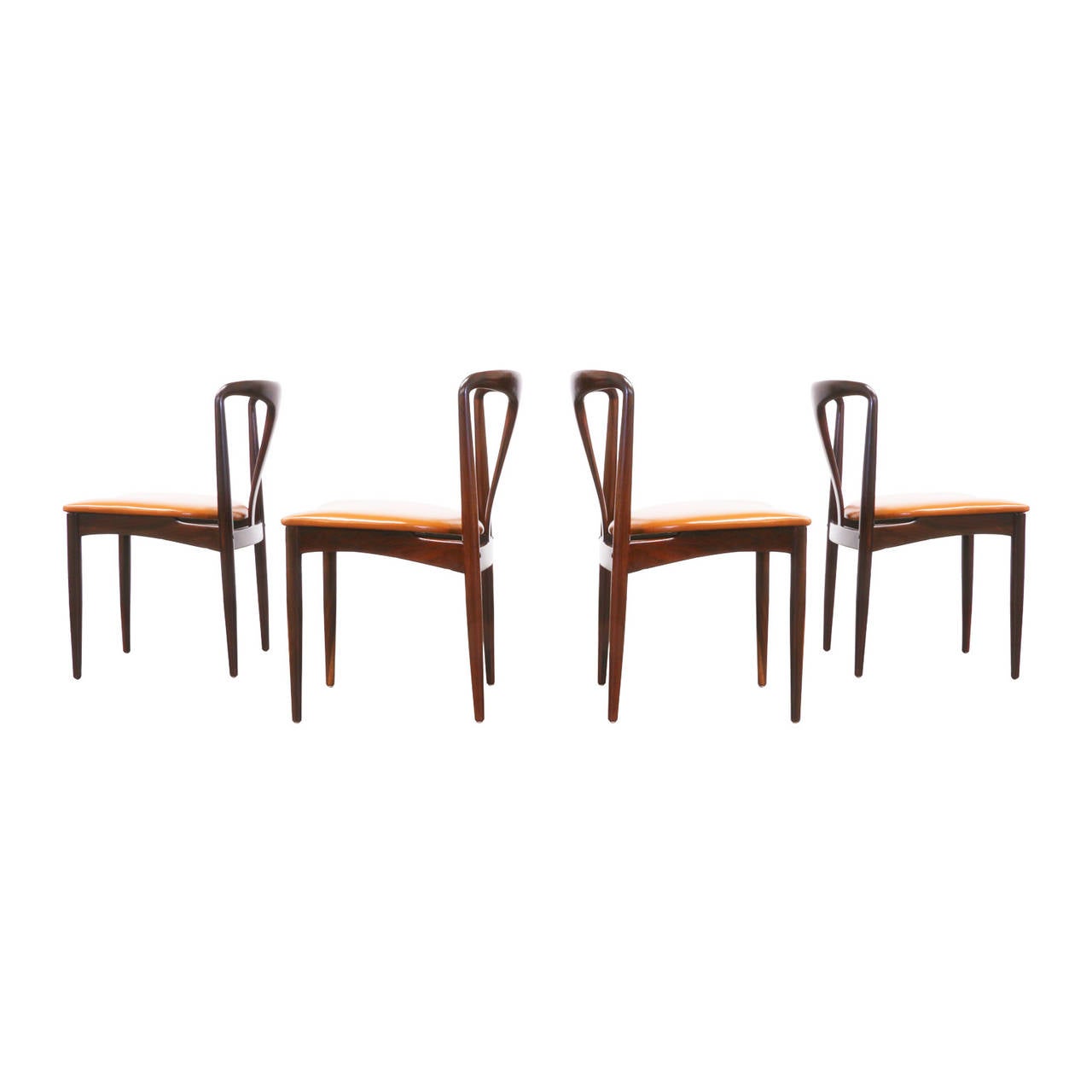 Mid-Century Modern Johannes Andersen Rosewood “Juliane” Dining Chairs for Uldum Mobelfabrik
