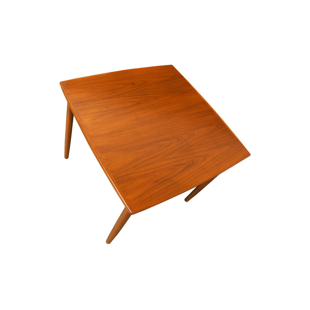 Danish Modern Teak Square Draw Leaf Dining Table In Excellent Condition In Los Angeles, CA