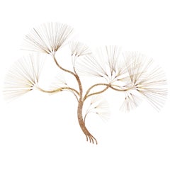 Curtis Jere Large Brass Tree Wall Sculpture Art