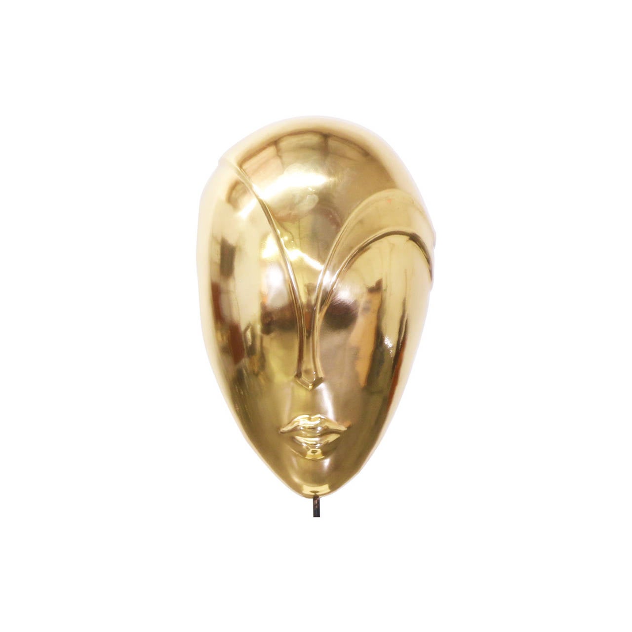 Vintage Modernist Brancusi Style Brass Head Sculpture