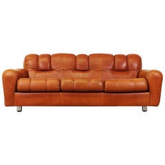 Vintage Tufted Leather Sofa
