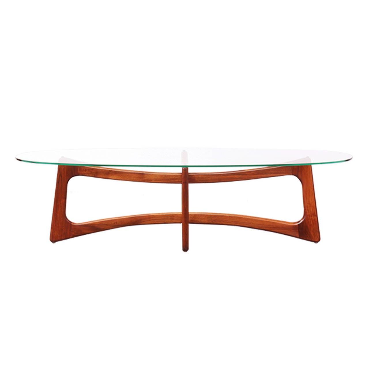 Designer: Adrian Pearsall
Manufacturer: Craft Associates
Period/Style: Mid Century Modern
Country: United States
Date: 1950’s

Dimensions: 16″H x 59″L x 19.75″W
Materials: Walnut, Glass
Condition: Excellent – Newly Refinished