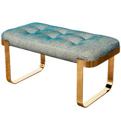Vintage Brass Tufted Bench by Pace