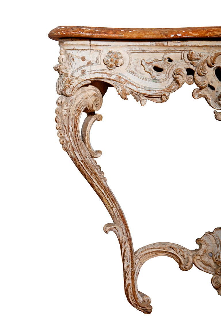 18th Century Louis XV White-Painted Console Table