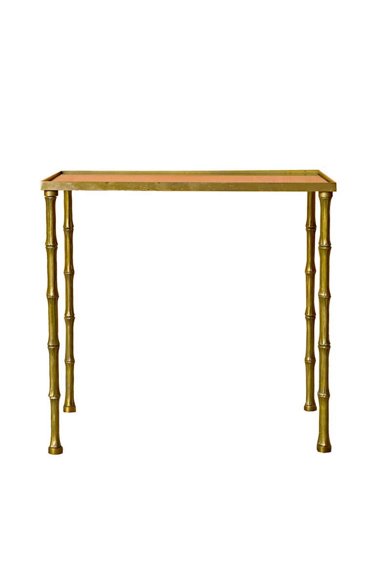 A Gilt Bronze Faux Bamboo Side Table by Maison Baguès