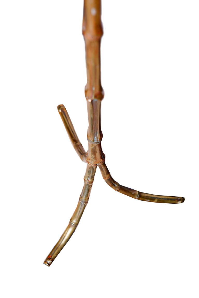 A Gilt Bronze Faux Bamboo Floor Lamp by Maison Baguès