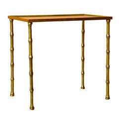 A Gilt Bronze Faux Bamboo Side Table by Maison Baguès
