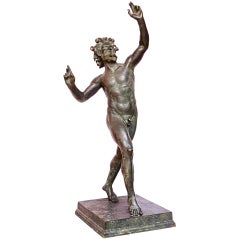 Figure en bronze d'une faune dansant de Chiurazzi d'après l'Antique