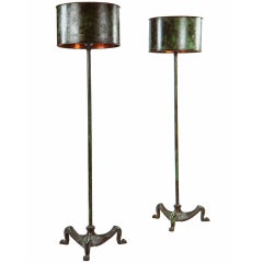 A Pair Of Bronze Floor Lamps