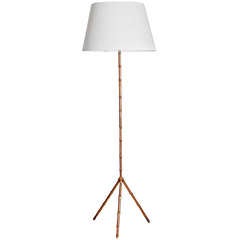 20th Century French Brass Floor Lamp by Jacques Adnet