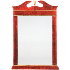 A French Parcel-Gilt and red velvet mirror