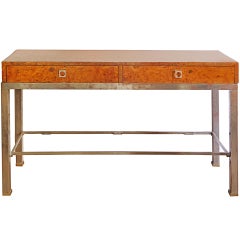 A Burr Elm And Steel Sideboard By Guy Lefevre For Maison Jansen