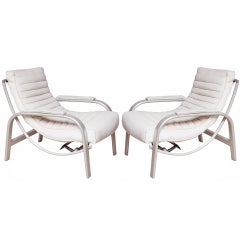 Pair of French Aluminium “Zeppelin” Lounge Chairs