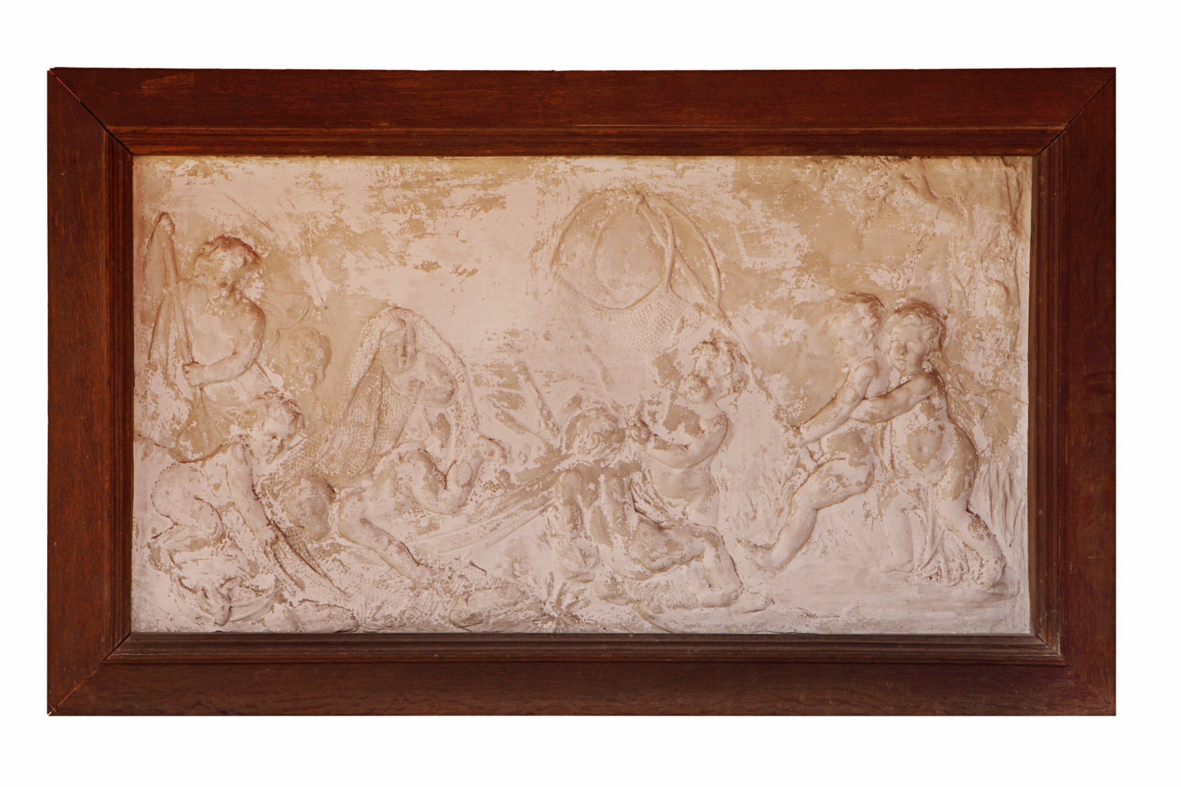19th c. Plaster bas-relief of "Boys Playing" For Sale