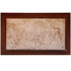 19th c. Plaster bas-relief of "Boys Playing"