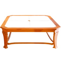 An Oak And Mirror-panelled Low Table