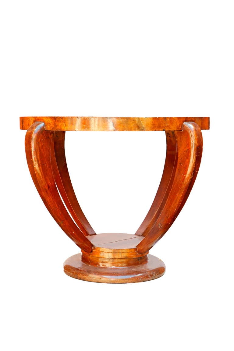 A French Walnut Occasional Table By Jules Leleu In Good Condition For Sale In Madrid, ES