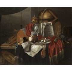 Antique "Object composition" by Franciscus Gijsbrechts, oil on canvas.