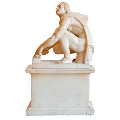 Italian Carved White-Marble Figure of the "Arrotino" after the Antique