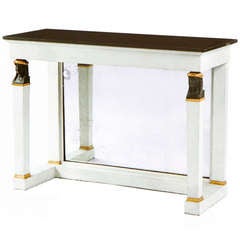 A 19th C. White-painted Parcel Gilt And Bronze Console Table.
