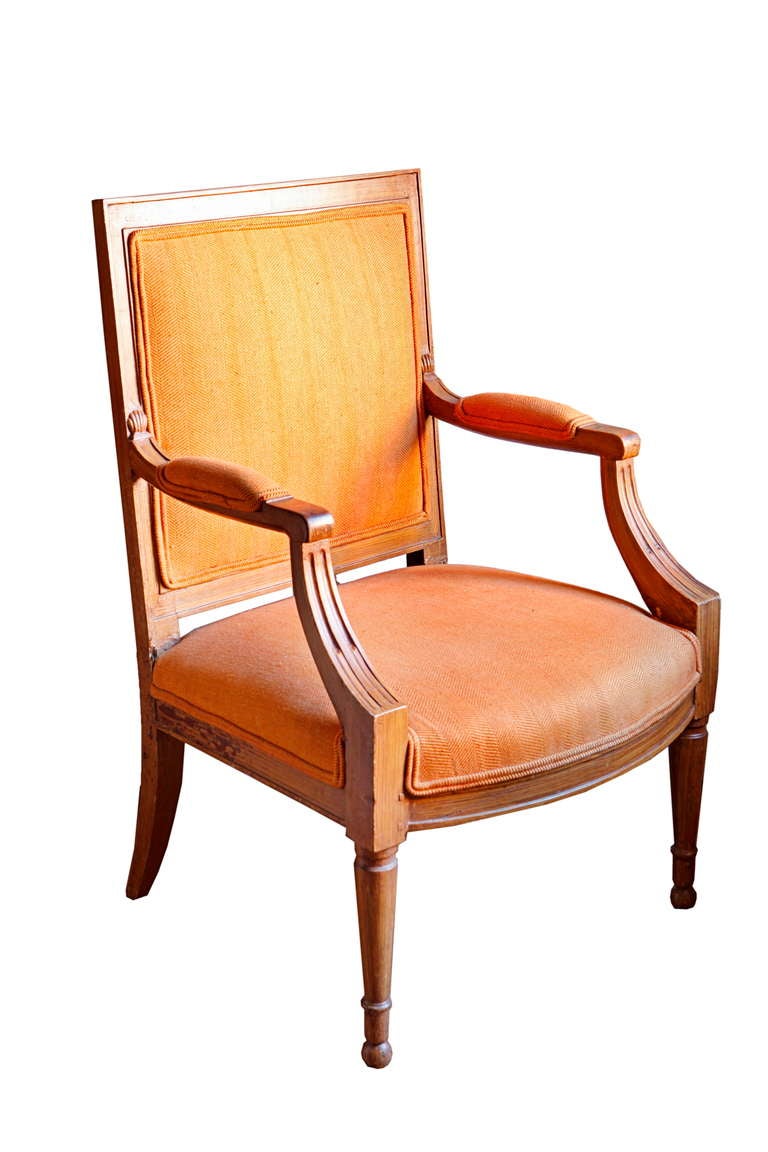 A Set of Four French Louis XV Fruitwood Armchairs