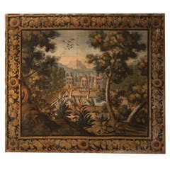 A French 17th Century Painted Textile Panel