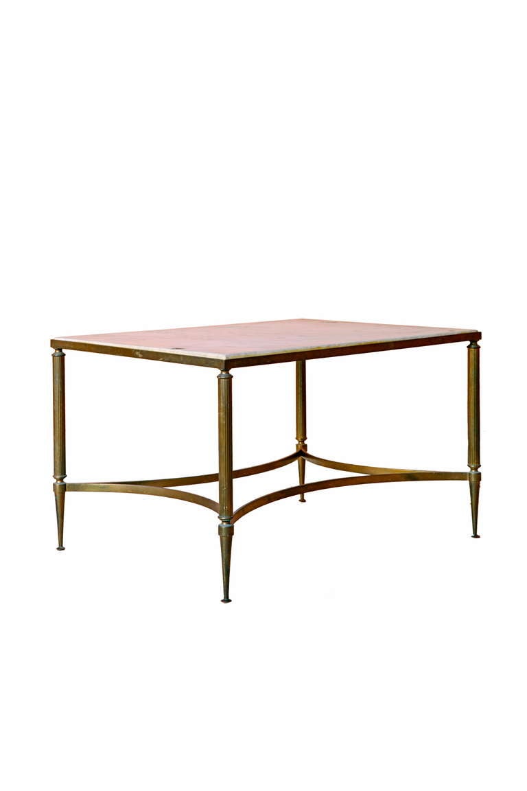 Pair of french gilt brass coffee tables