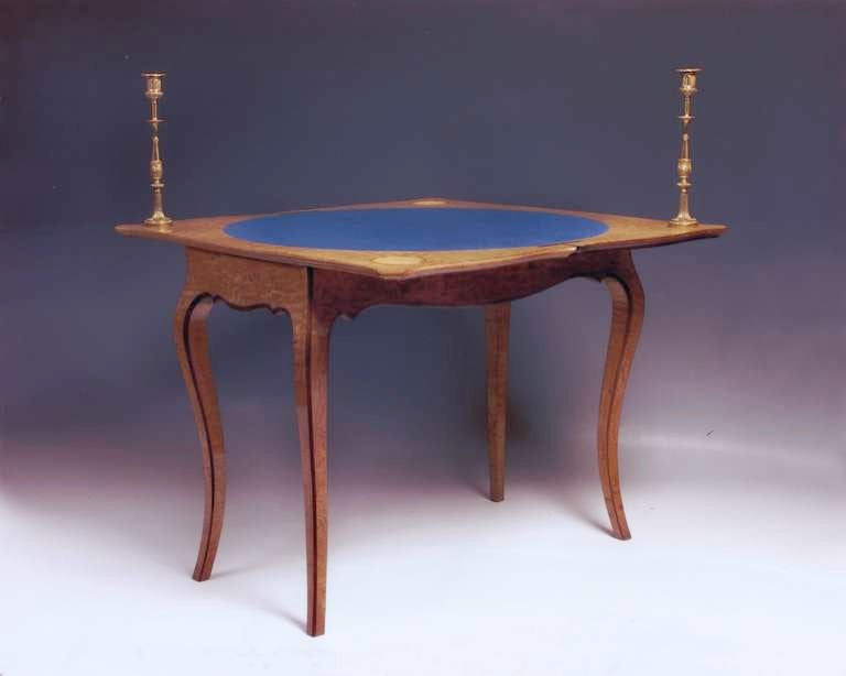 19th Century Card Table by Holland & Sons, Hungarian Ash and Purple Heart