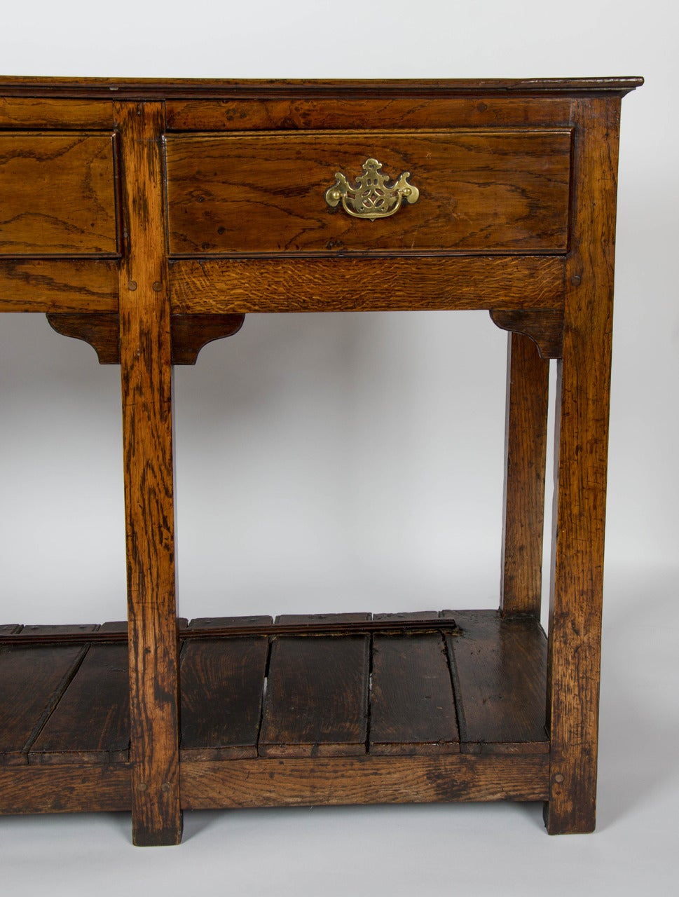 Georgian 18th century Charming Oak Potboard Dresser Base For Sale