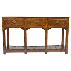 18th century Charming Oak Potboard Dresser Base