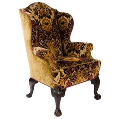 19th Century Mahogany and Beech Wing Chair in the 18th Century Manner