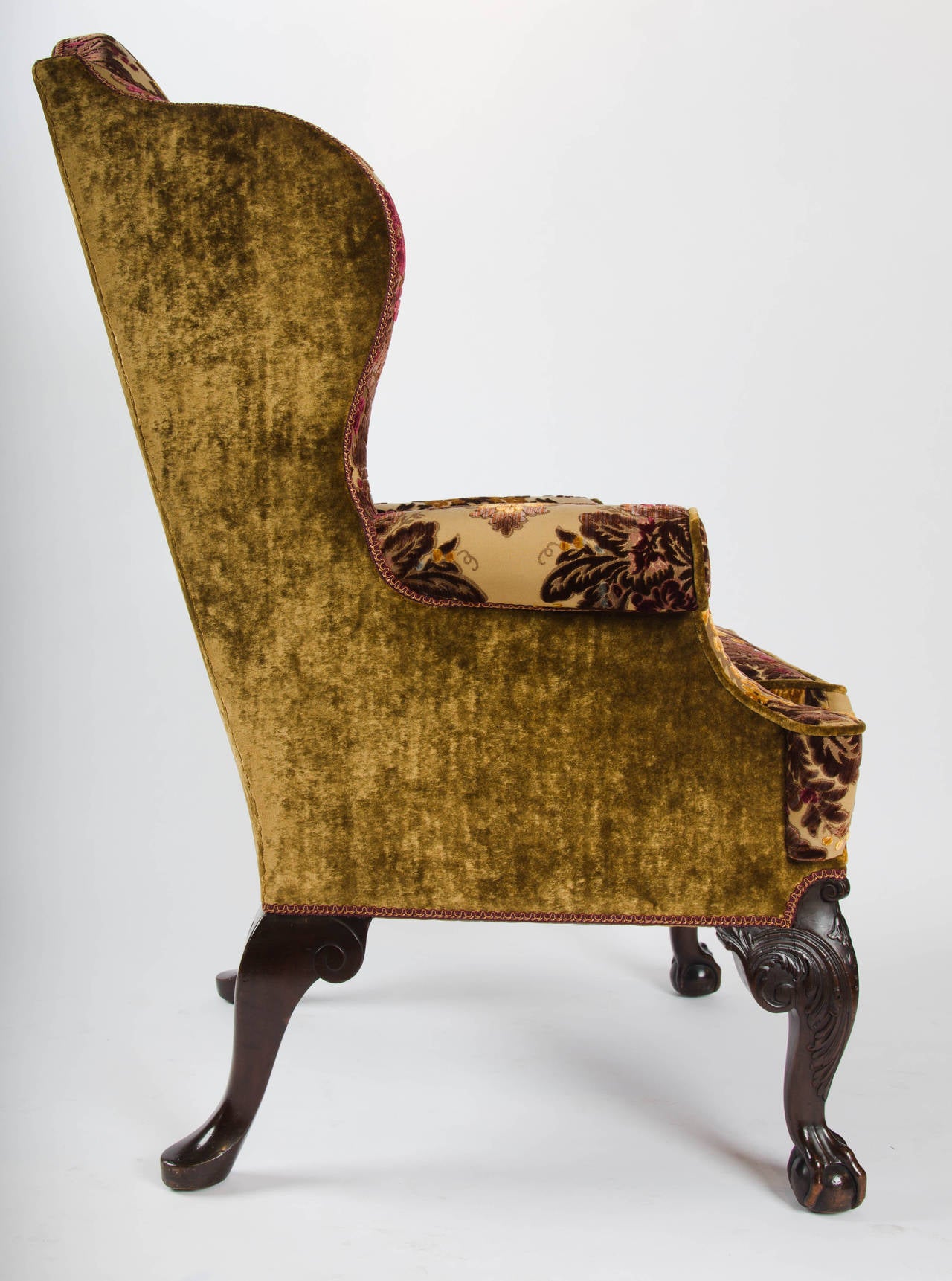 19th Century Mahogany and Beech Wing Chair in the 18th Century Manner For Sale 2