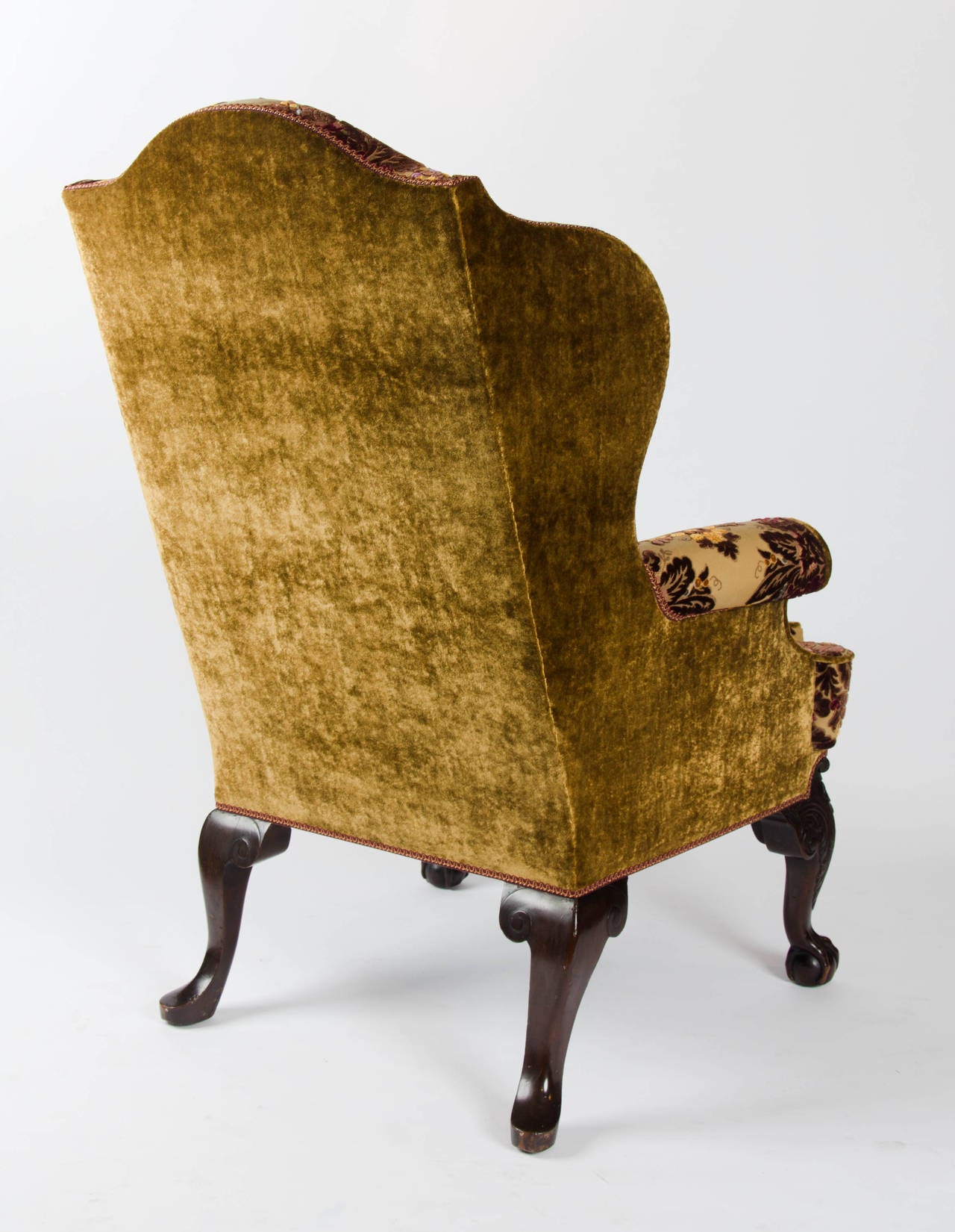 19th Century Mahogany and Beech Wing Chair in the 18th Century Manner For Sale 1