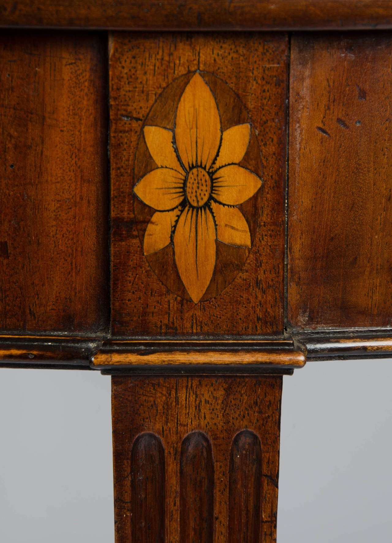 English An 18th century mahogany demi-lune side, console or serving table.